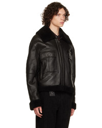 Wooyoungmi Black Shearling Leather Jacket