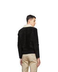 Saint Laurent Black Shearling Short Jacket