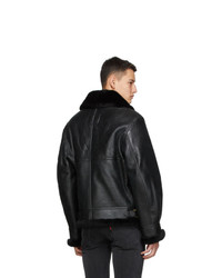 Schott Black Sheepskin Fur B 3 Jacket