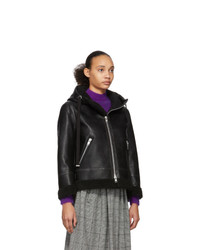 Tricot Comme des Garcons Black Synthetic Leather Hooded Coat