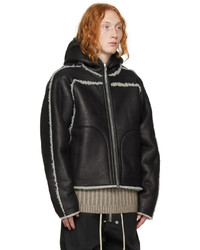 Rick Owens Black Zipped Leather Jacket