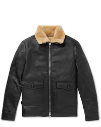 Officine Generale Clyde Shearling Lined Leather Aviator Jacket