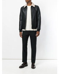 Theory Contrast Collar Shearling Jacket