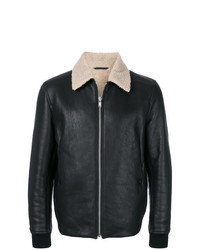 Theory Contrast Collar Shearling Jacket