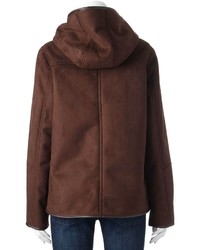 Excelled Faux Shearling Hooded Jacket