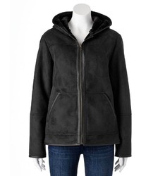 Excelled Faux Shearling Hooded Jacket