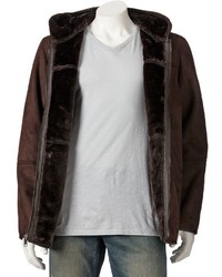 Excelled Hooded Faux Shearling Jacket