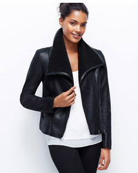 Ann Taylor Faux Leather And Shearling Jacket
