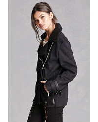 Forever 21 Faux Suede Zip Moto Jacket
