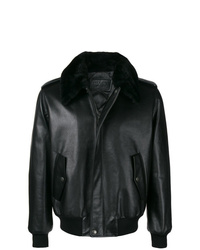 Prada Fur Collar Leather Jacket