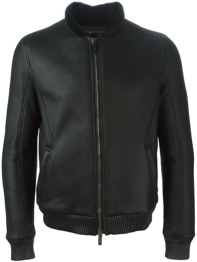 Giorgio Armani Shearling Bomber Jacket, $1,492  | Lookastic
