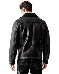 GUESS James Faux Leather Moto Jacket