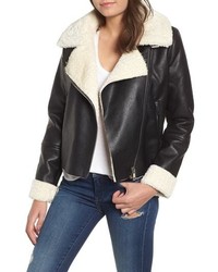 BLANKNYC Moto Jacket With Faux Shearling Lining