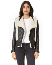 Nour Hammour Monica Shearling Motorcycle Jacket