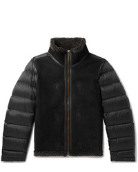 Ten C Shearling Lined Suede And Quilted Shell Down Liner