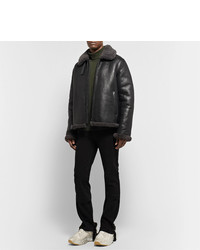 Acne Studios Shearling Trimmed Leather Jacket