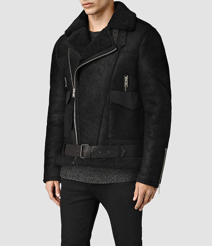 allsaints mens shearling