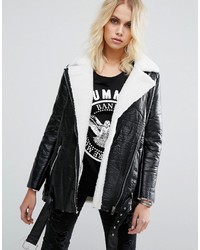 Goldie Wreckless Aviator Jacket With Faux Shearling