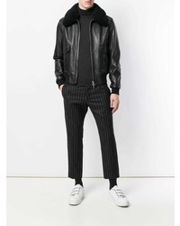 AMI Alexandre Mattiussi Zipped Jacket With Ing And Shearling Collar