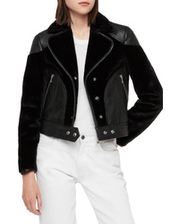 AllSaints Zola Leather Faux Fur Jacket