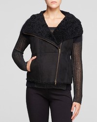 Eileen Fisher Shearling Asymmetric Zip Vest The Fisher Project