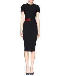 Nobrand Belted Double Crepe Pencil Dress