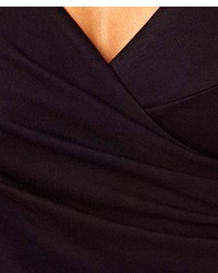 ChicNova Black Asymmetrical Deep V Pleating Pencil Dress