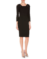 Roland Mouret Bleaker Cold Shoulder Sheath Dress Black