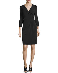Diane von Furstenberg Calista 34 Sleeve Sheath Dress Black