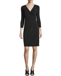 Diane von Furstenberg Calista 34 Sleeve Sheath Dress Black