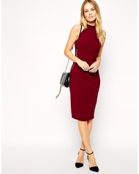 Asos Collection Pencil Dress In Crepe With Bow Back Detail