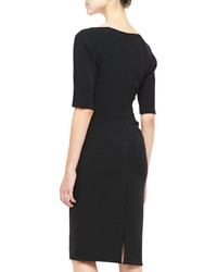 Lela Rose Deedie 34 Sleeve Side Ruched Dress