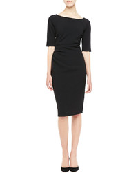 Lela Rose Deedie 34 Sleeve Side Ruched Dress