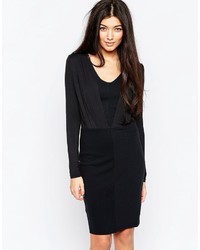 Ichi Long Sleeve Pencil Dress With Keyhole Back