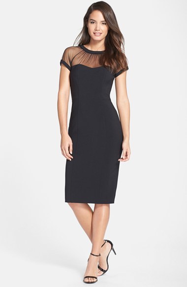 Maggy London Illusion Yoke Crepe Sheath Dress, $148 | Nordstrom | Lookastic