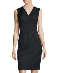 Lafayette 148 New York Kendall Sleeveless Sheath Jacquard Dress Black