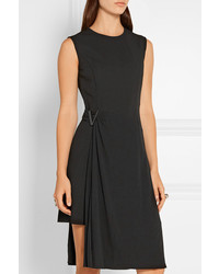 Versace Layered Crepe And Stretch Jersey Mini Dress Black
