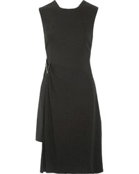 Versace Layered Crepe And Stretch Jersey Mini Dress Black