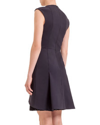 Akris Punto Layered Hem Sheath Dress Black