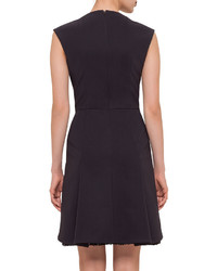 Akris Punto Layered Hem Sheath Dress Black