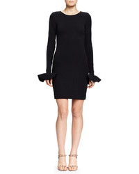Lanvin Little Black Dress With Cuffed Long Sleeves