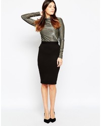 French Connection Lula Stretch Pencil Skirt In Black