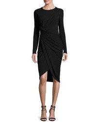 Michael Kors Michl Kors Collection Twisted Long Sleeve Sheath Dress Black