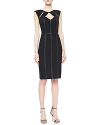 Catherine Deane Penelope Sheath Dress With Leather Piping