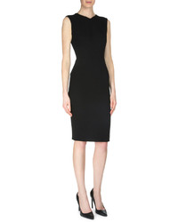 Roland Mouret Sesia Wool Crepe Sheath Dress Black