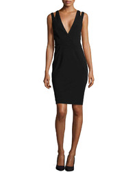Nicole Miller Striped Jersey Ruched Sheath Dress