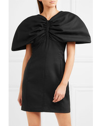 Jacquemus Vallauris Gathered Wool Piqu Mini Dress Black