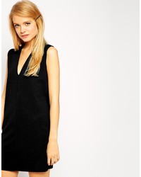 Asos Collection Sleeveless Shift Dress In Texture With V Neck
