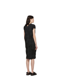 Issey Miyake Black Swirl Stretch Dress