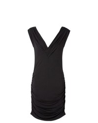 BODYFLIRT Plunge Neckline Shift Dress In Black Size 1416